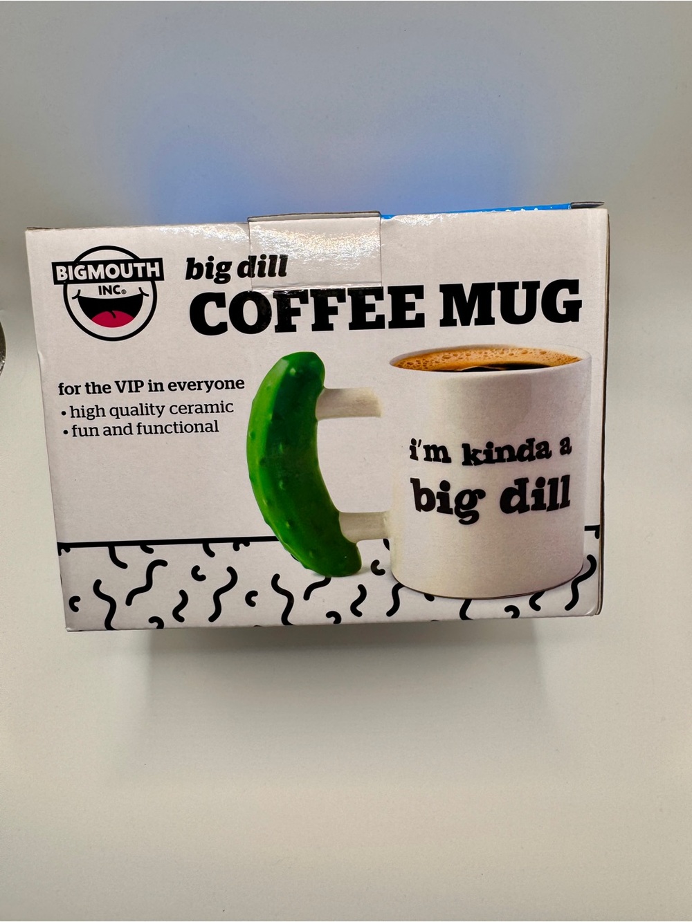 BigMouth Inc. Big Dill Coffee Mug - White with Green Handle